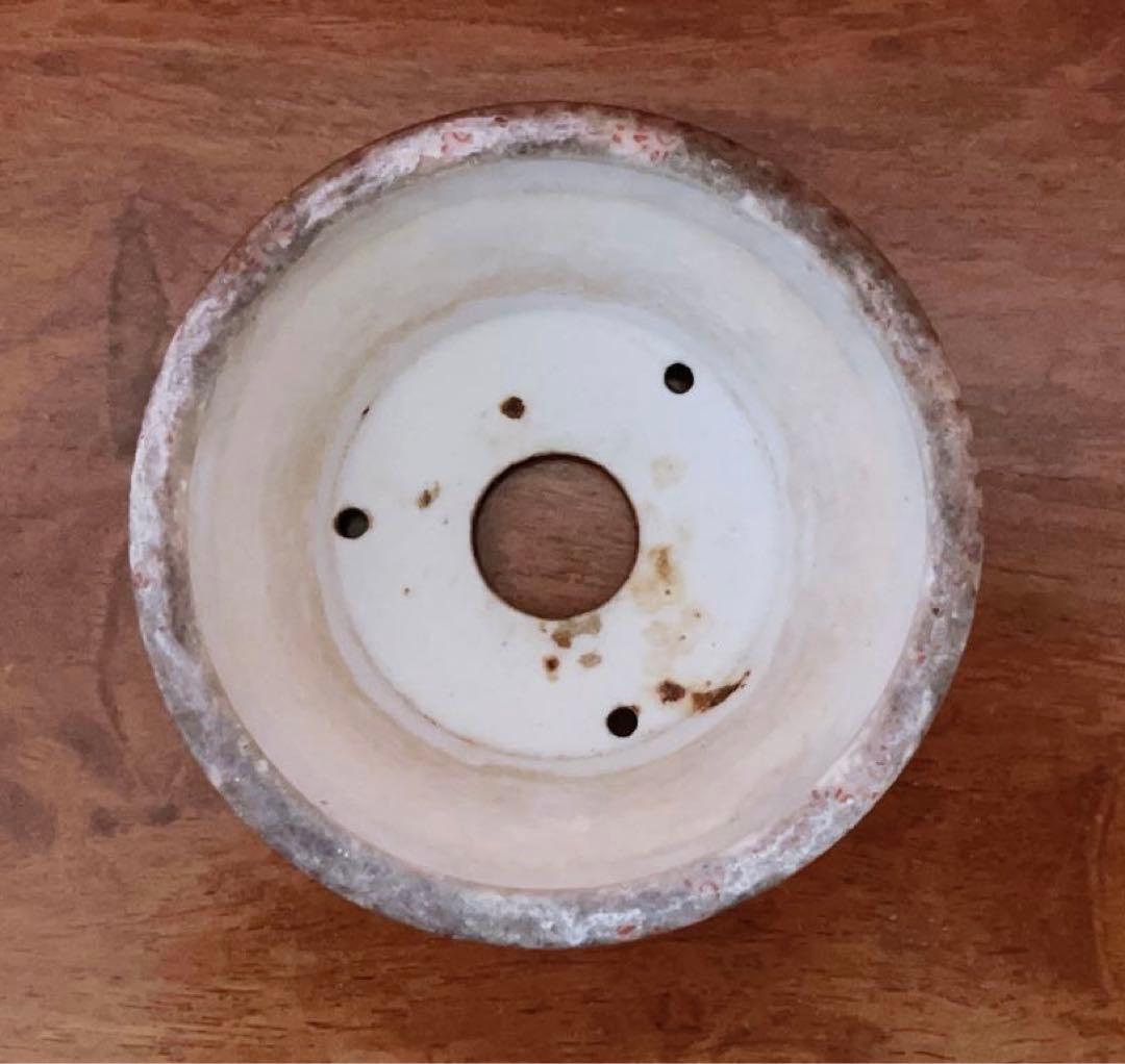 希少　赤絵山水図　九谷焼　ミニ盆栽鉢　盆栽鉢　盆栽小鉢　鉢　植木鉢　盆栽