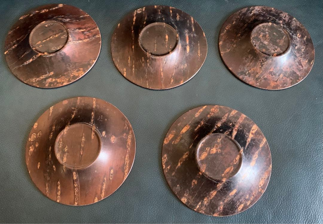 桜皮細工　茶道具　茶櫃　角形　茶托　菓子皿　お盆　皿　器　伝統工芸　漆器　螺鈿