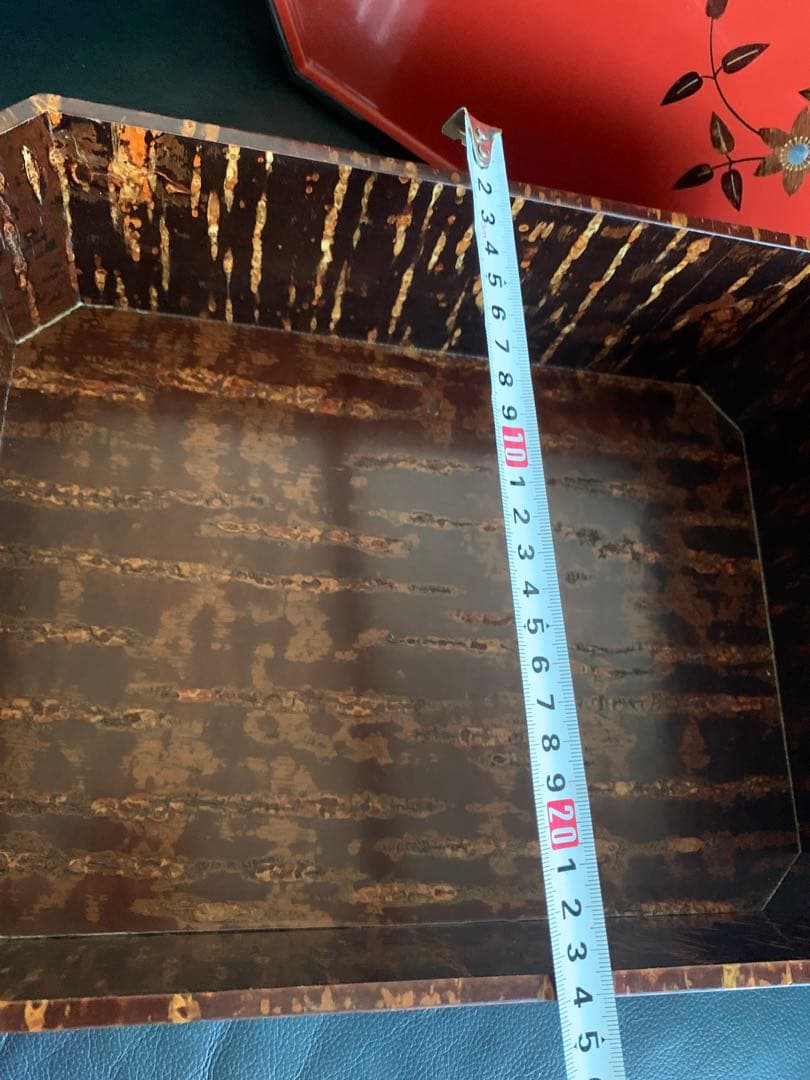 桜皮細工　茶道具　茶櫃　角形　茶托　菓子皿　お盆　皿　器　伝統工芸　漆器　螺鈿