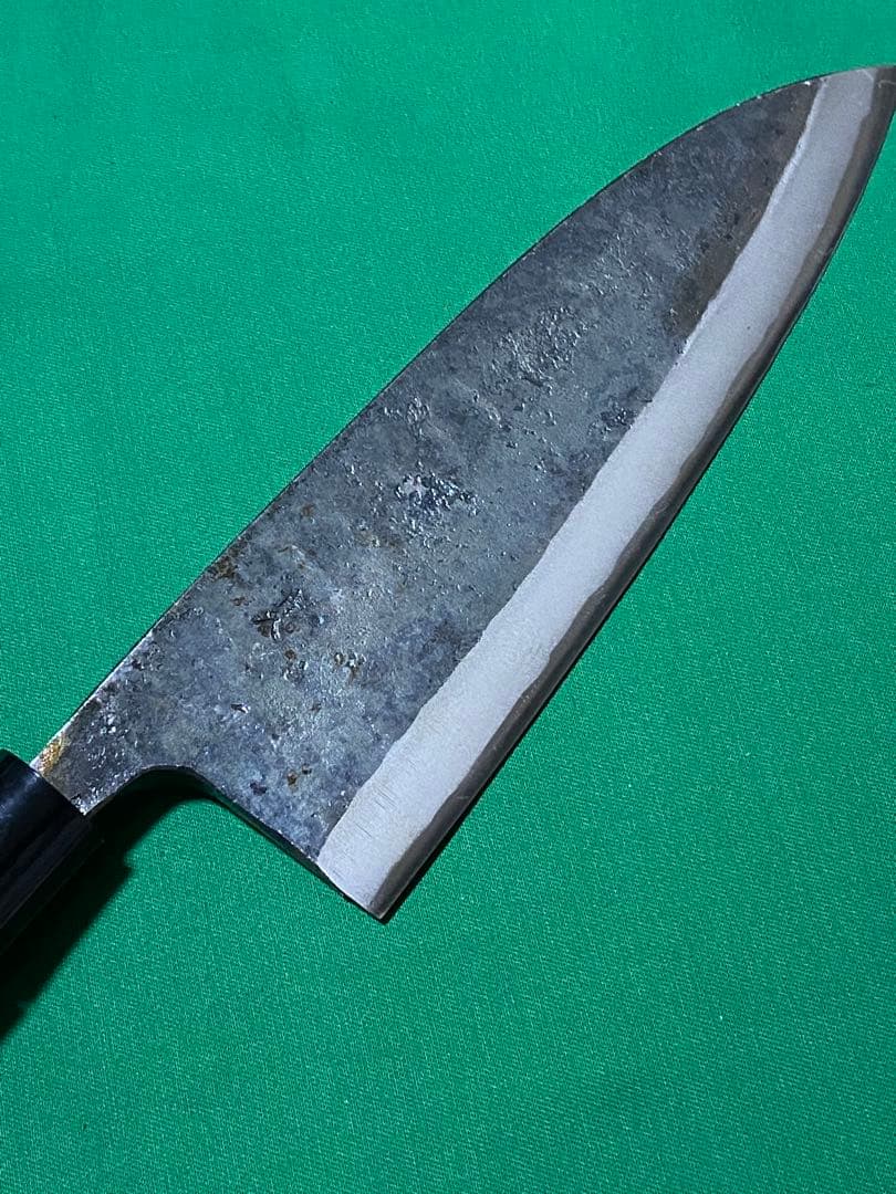 土佐打刃物　黒打両刃出刃包丁　青ニ鋼　7寸