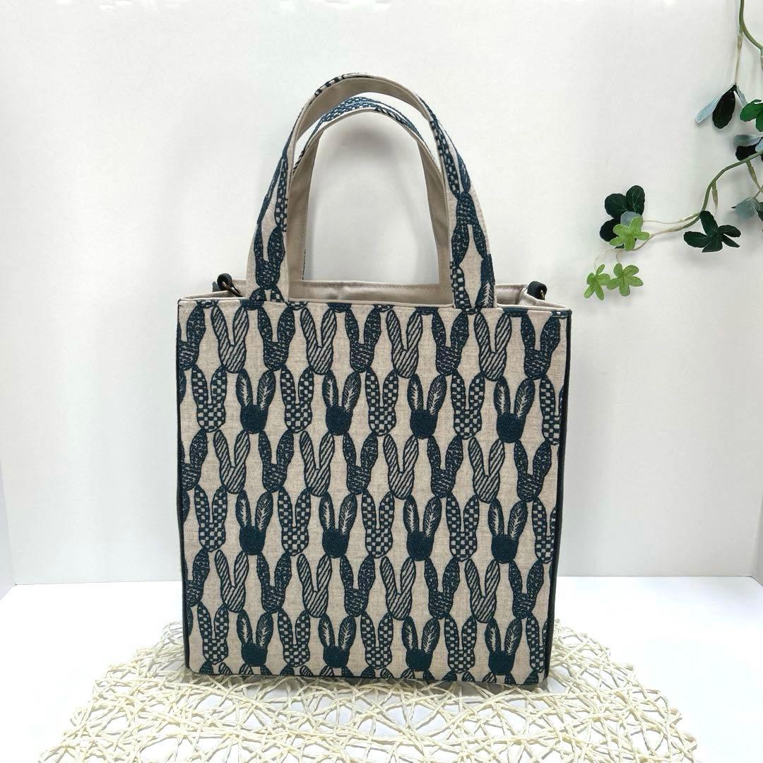 《感謝価格》ミナペルホネン　縦長スクエアトート　ハンドメイド