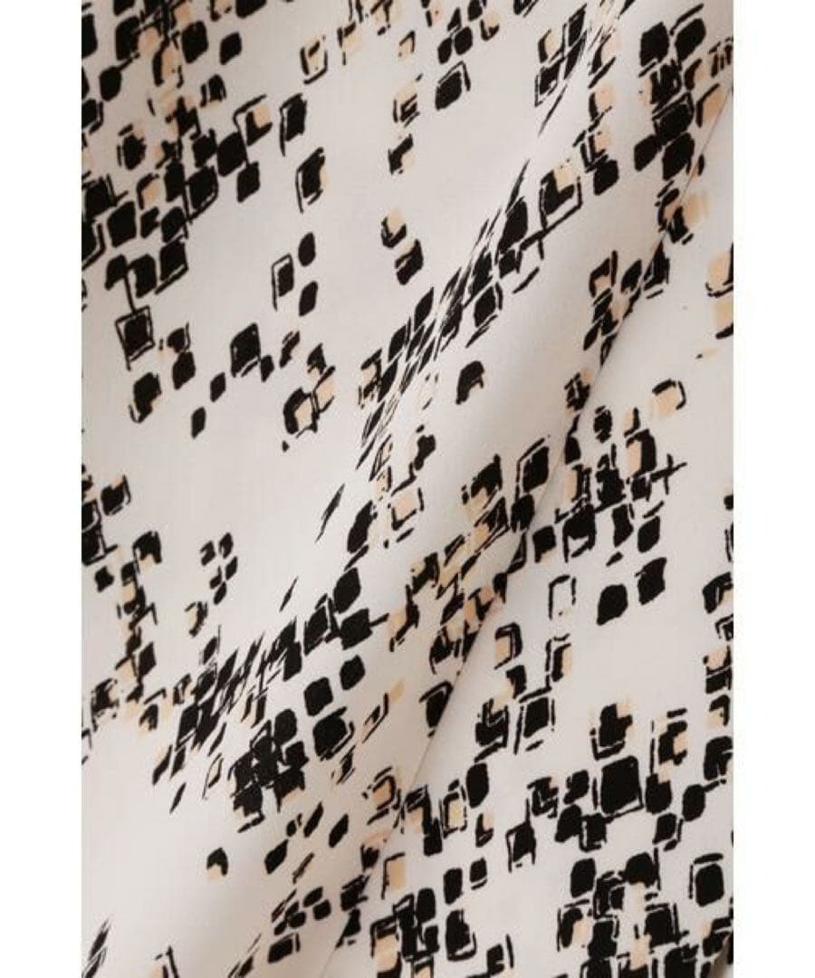 美品 ピンキーアンドダイアン◆アブストラクトプリントブラウス エクリュ 38