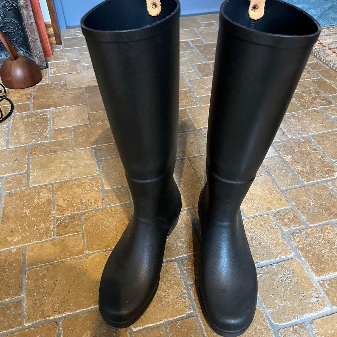 AIGLE ダークブラウンロングブーツ ゴム製