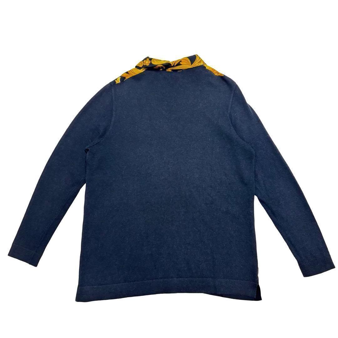 HERMES シャツ シルク カシミヤ ニット 表記XS レディース 黄 金