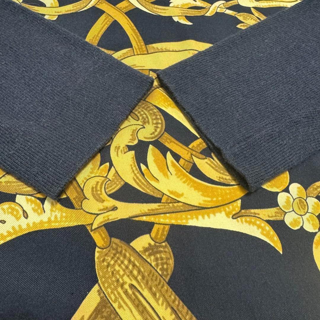 HERMES シャツ シルク カシミヤ ニット 表記XS レディース 黄 金