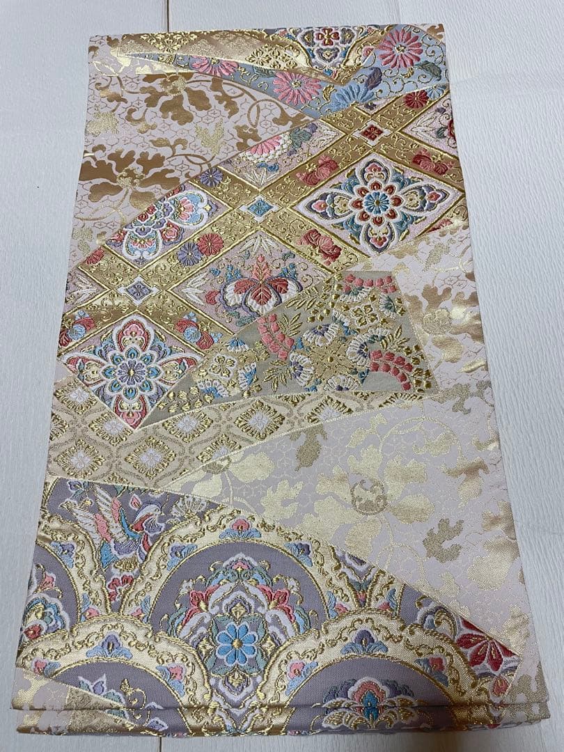 訪問着フルセット　辻ヶ花　絞り　地紋　金彩　トールサイズ　正絹　藤　金糸　箔