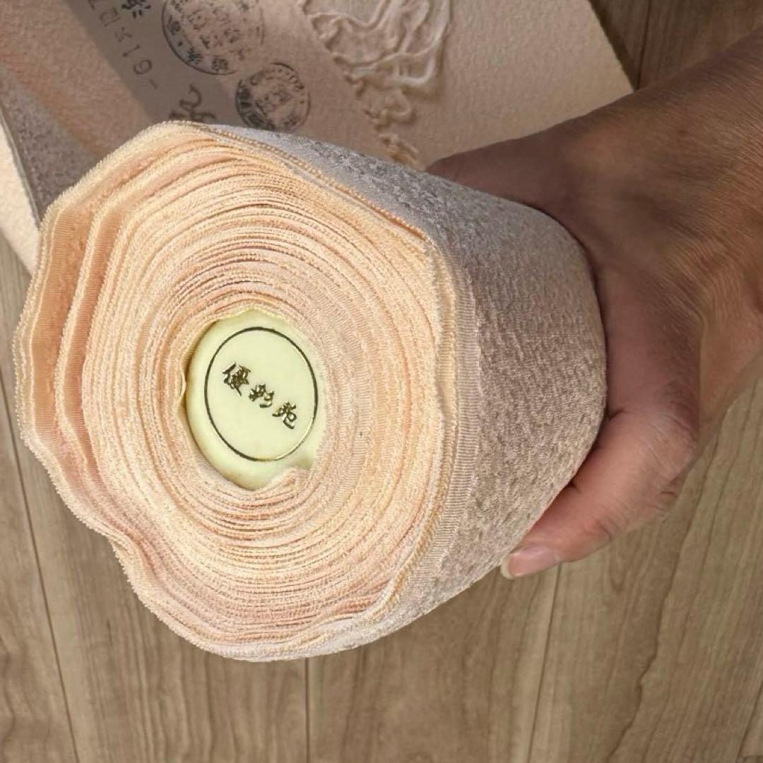 未使用品　浜縮緬　浜ちりめん　正絹　反物　着物　和装　優彩苑　白生地　ちりめん