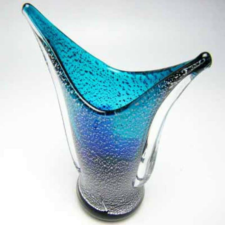 青森県伝統工芸品指定　 津軽びいどろ フラワーベース ガラス花瓶　花器