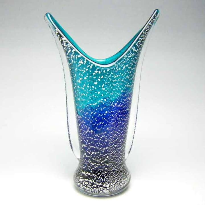 青森県伝統工芸品指定　 津軽びいどろ フラワーベース ガラス花瓶　花器