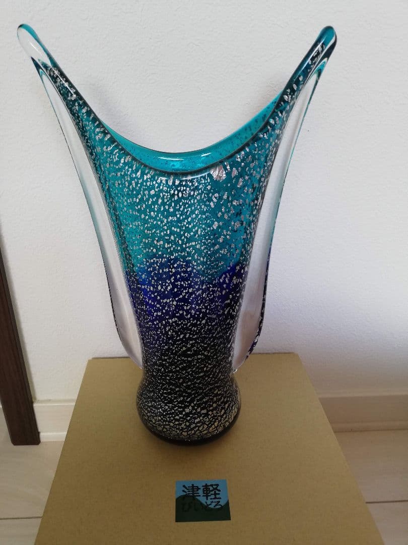 青森県伝統工芸品指定　 津軽びいどろ フラワーベース ガラス花瓶　花器