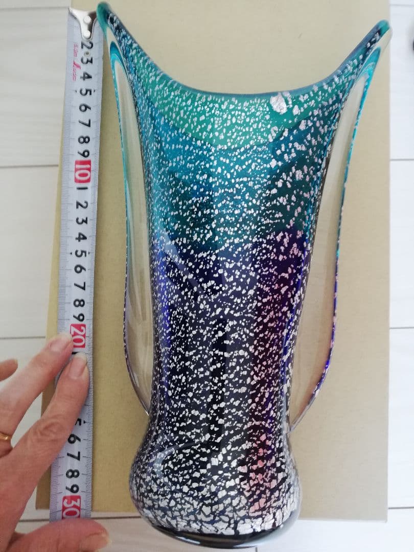 青森県伝統工芸品指定　 津軽びいどろ フラワーベース ガラス花瓶　花器