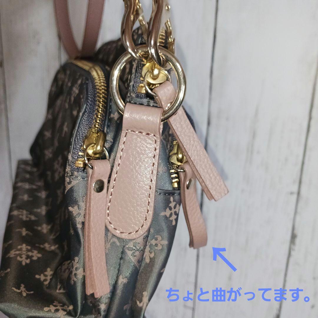 ラシット♥美品♥トリプルポケットショルダー♥グレーピンク♥