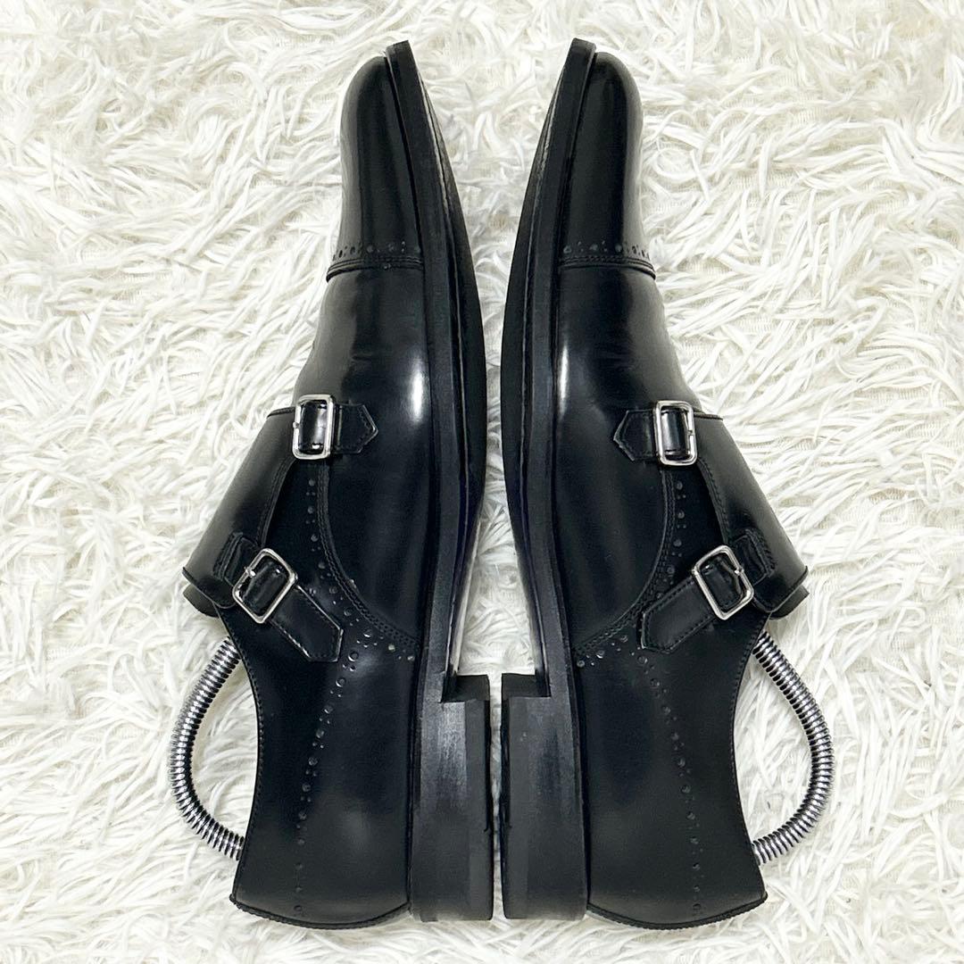 ✨美品✨REGALリーガル ダブルモンク ガラスレザー V165ブラック 26㎝