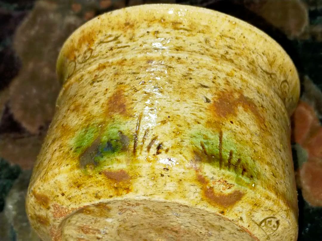 ♥加藤作助♥　黄瀬戸　旅茶碗　小服茶碗　茶碗　極上作品　骨董　古玩