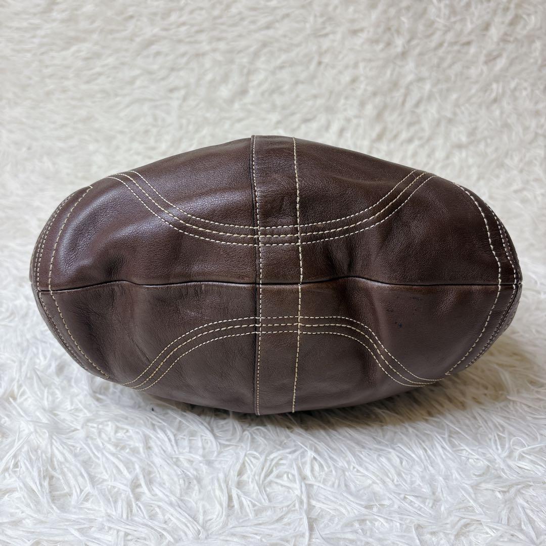 COACH ワンショルダーバッグ ホーボー ハーフムーン タッセル ブラウン