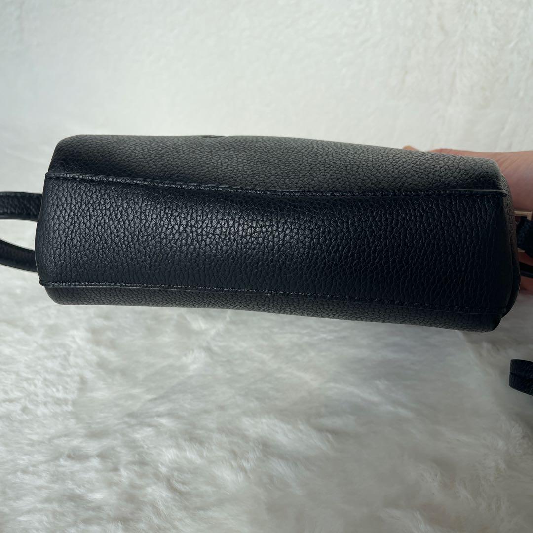 アニエスベー agnes.b ブラックレザーショルダーバッグ