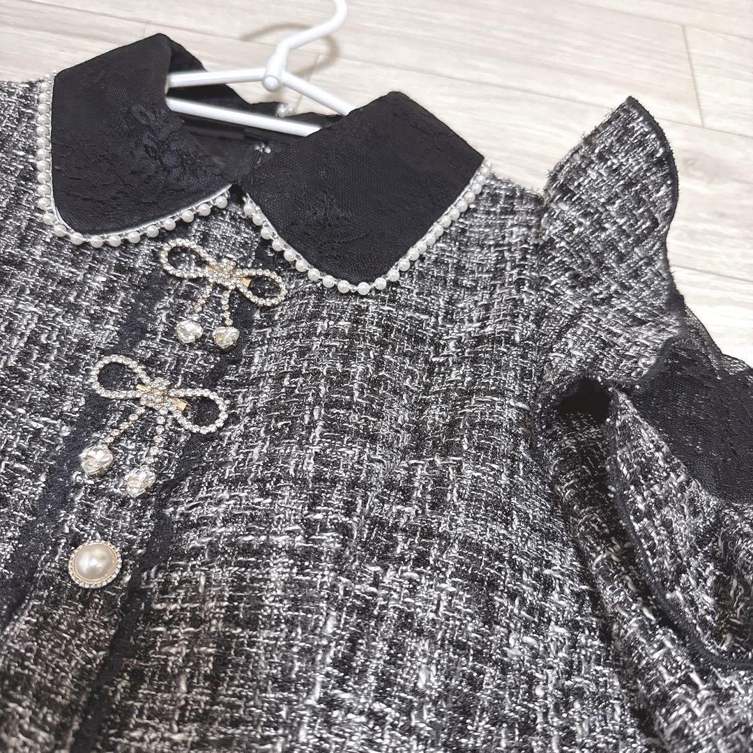 ROJITA ロジータ ダブルリボンツイードワンピース