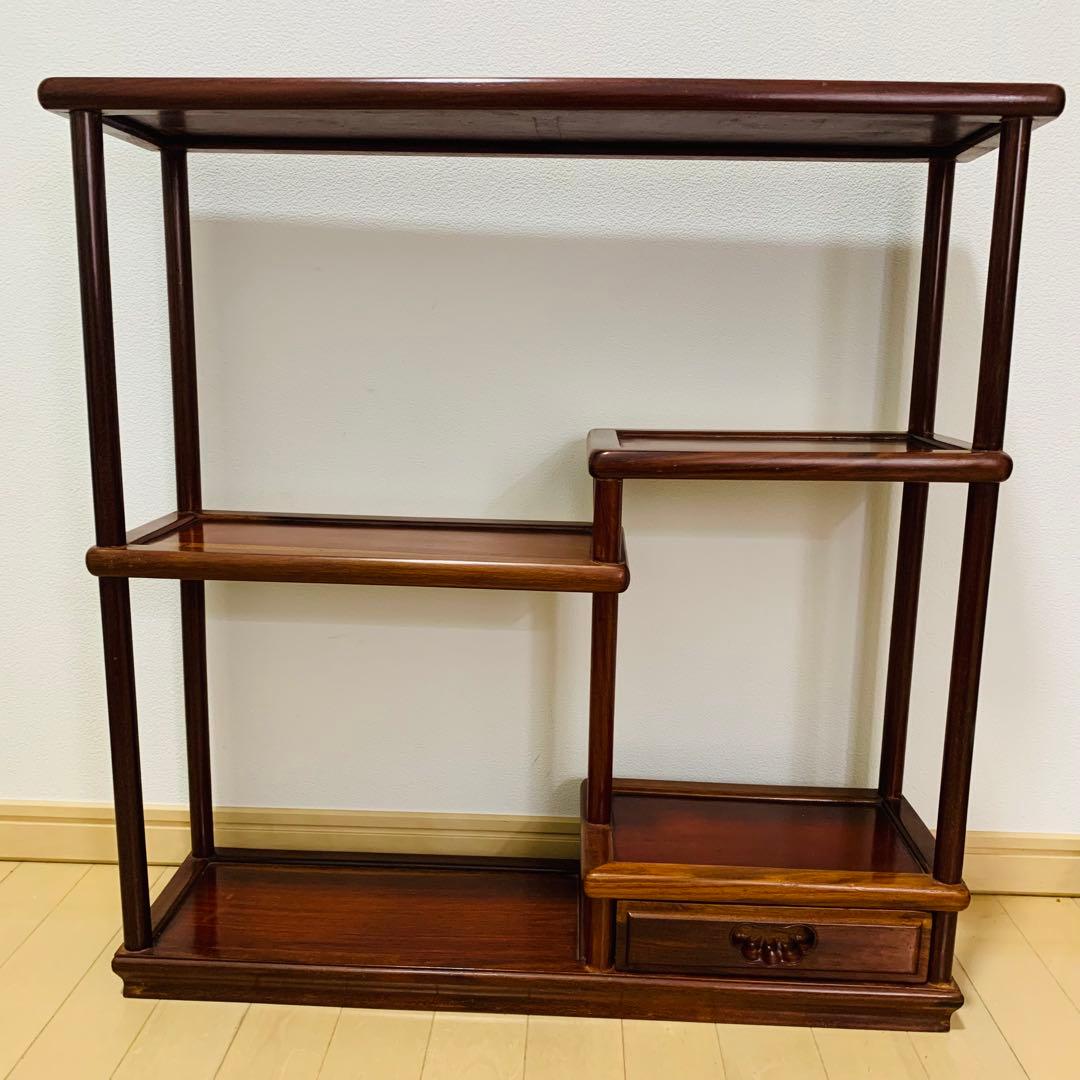 違い棚 茶棚 茶箪笥 飾り棚 置物棚 台 引き出 し 木製 和風 家具