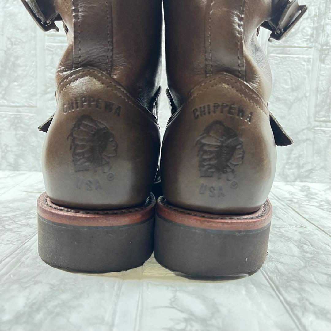 【極美品】CHIPPEWA USA製　モックトゥ　エンジニアブーツ　9D 27㎝