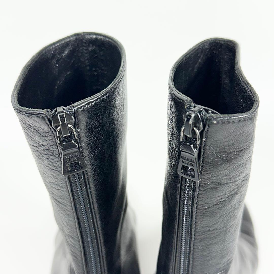 PRADA ヒール ブーツ バッグジップブーツ 箱付き 37