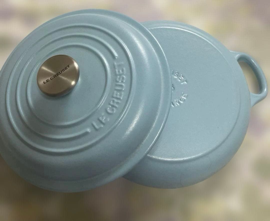 LE CREUSET 両手鍋 水色18