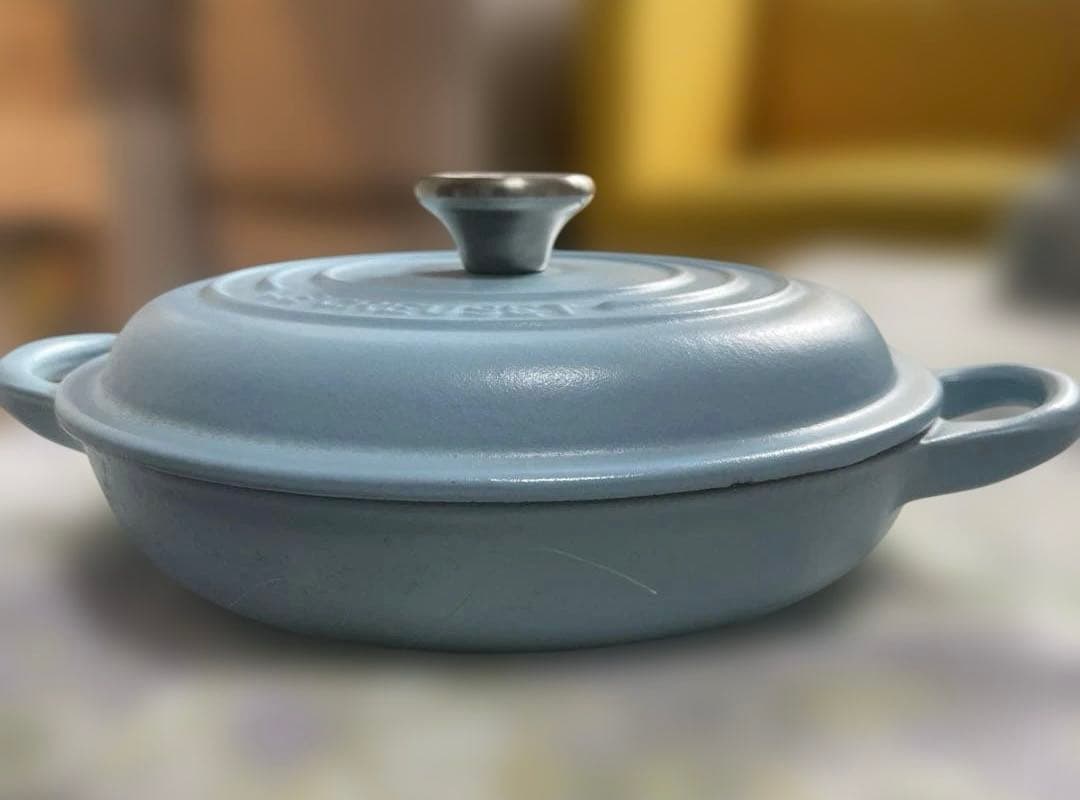 LE CREUSET 両手鍋 水色18