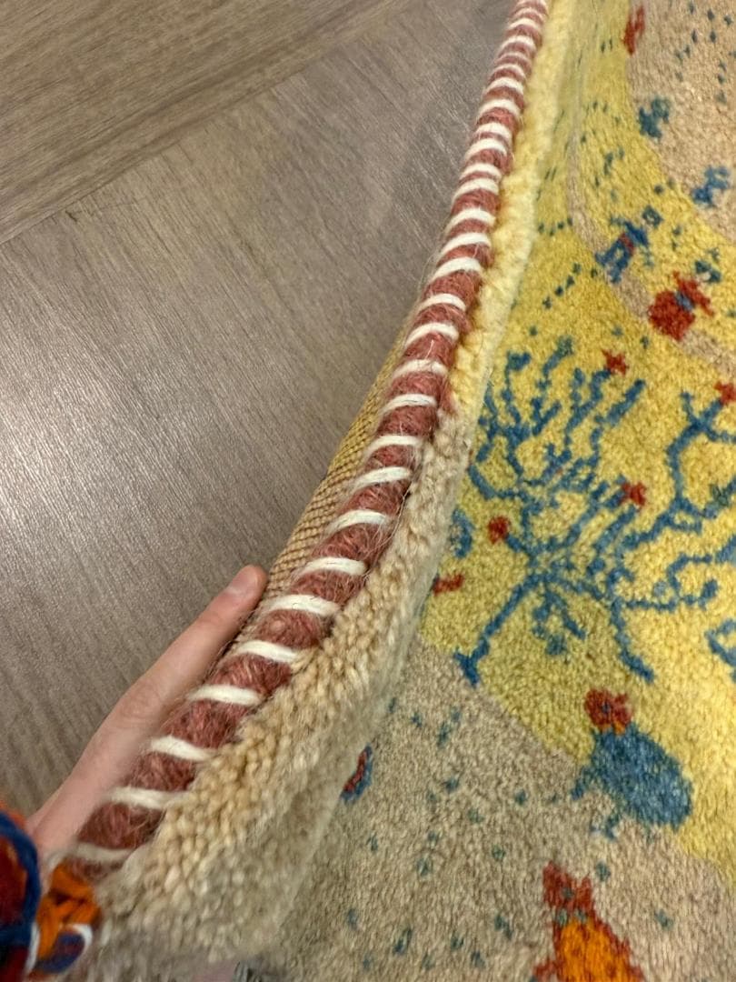 ギャッベ 82x57cm ペルシャ絨毯 手織り ギャベ 玄関マットラグ 絨毯