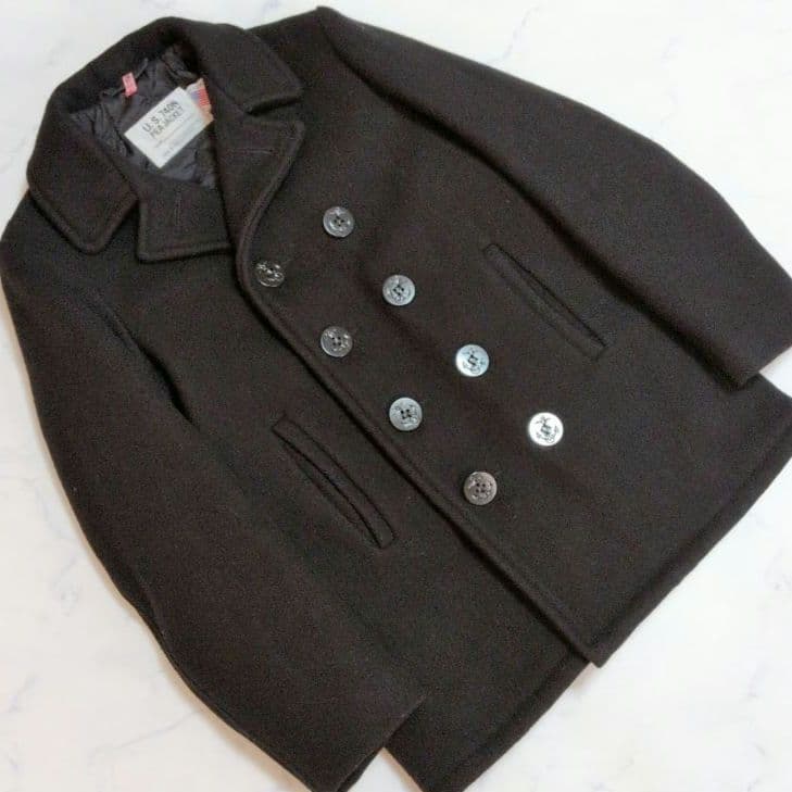 ショット Pコート キルティング ウール ブラック サイズ18 М相当 USA製