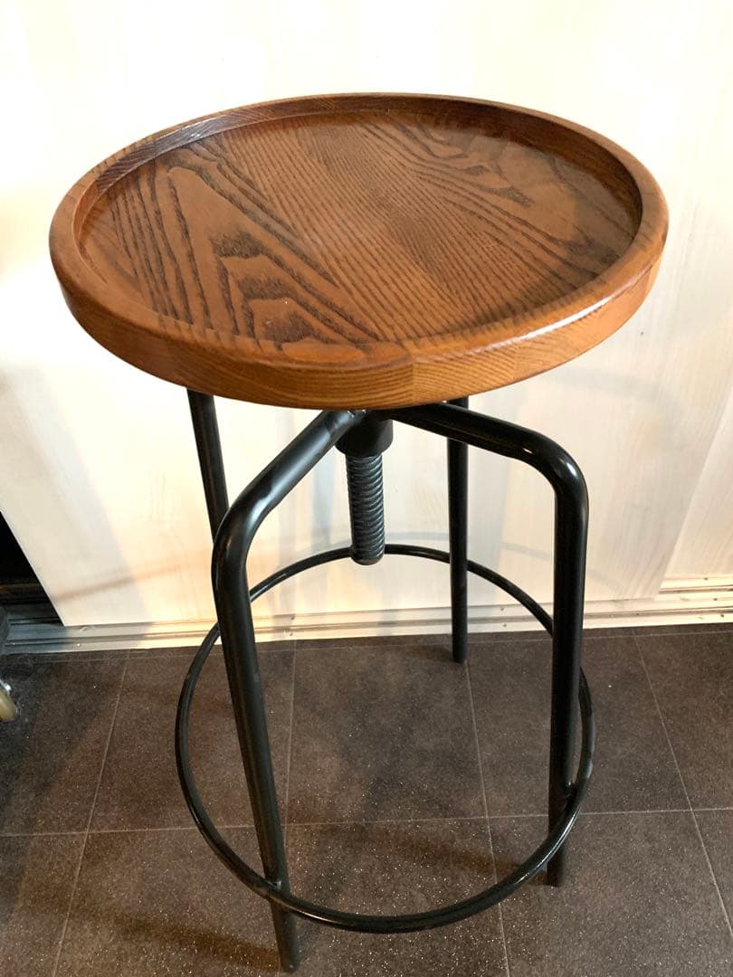 関家具 アイアン＆木製・ハイスツール ・エアロII