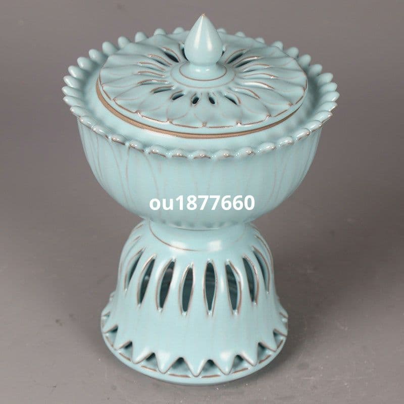 汝窯 青磁 香炉 陶器 陶芸 香道具 仏具 官窯 青釉