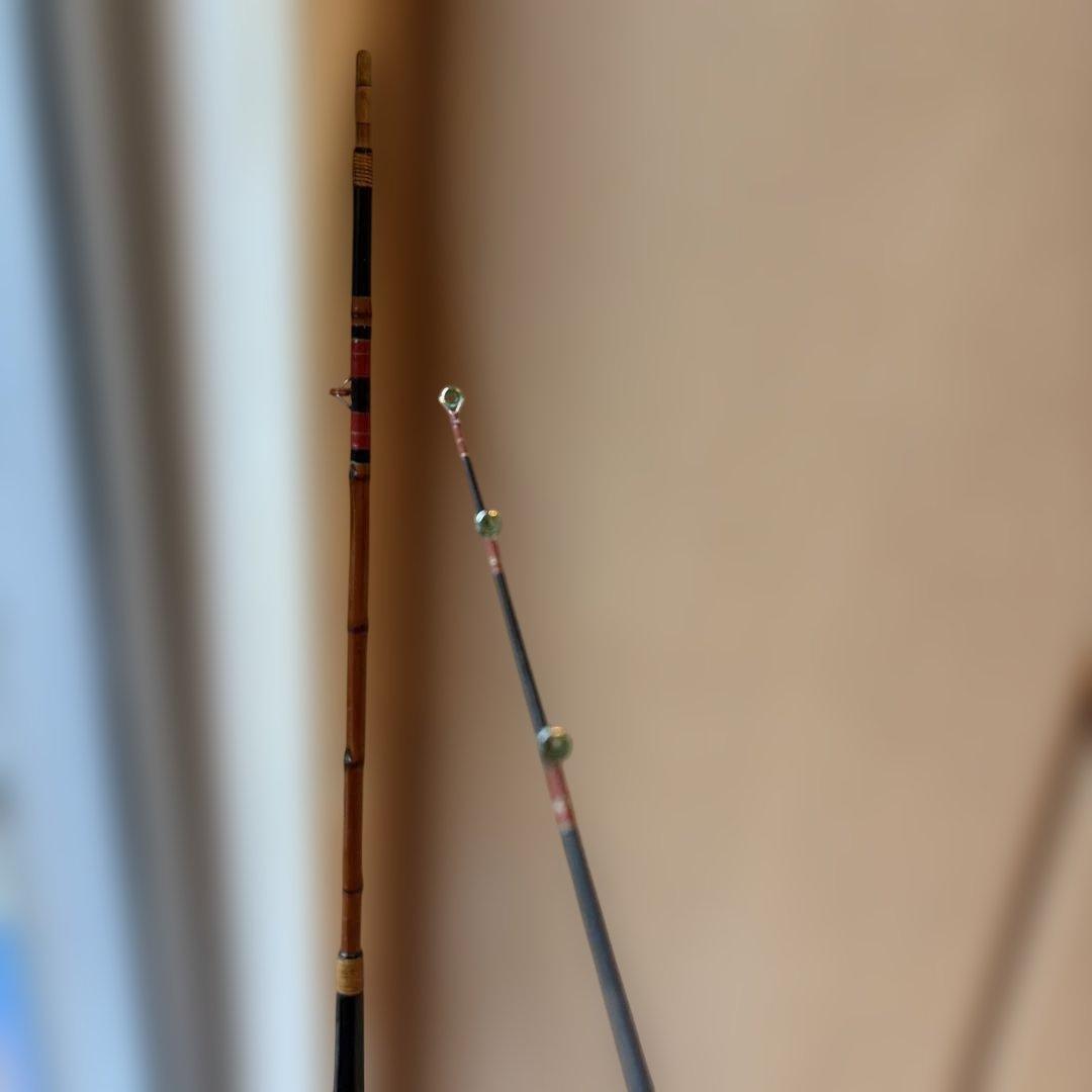 手作り　骨董　和竿　全竹　落し込み　へチ竿　、210、7尺