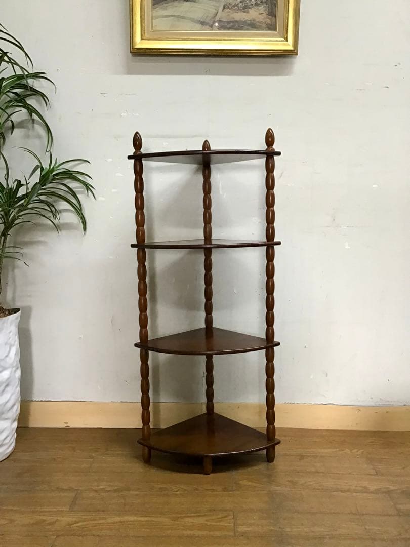 サクパン☆管302☆ナジコ☆Najico ☆コーナーシェルフ☆4段木製