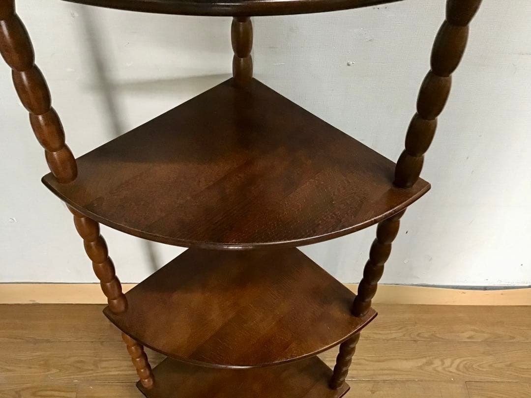 サクパン☆管302☆ナジコ☆Najico ☆コーナーシェルフ☆4段木製