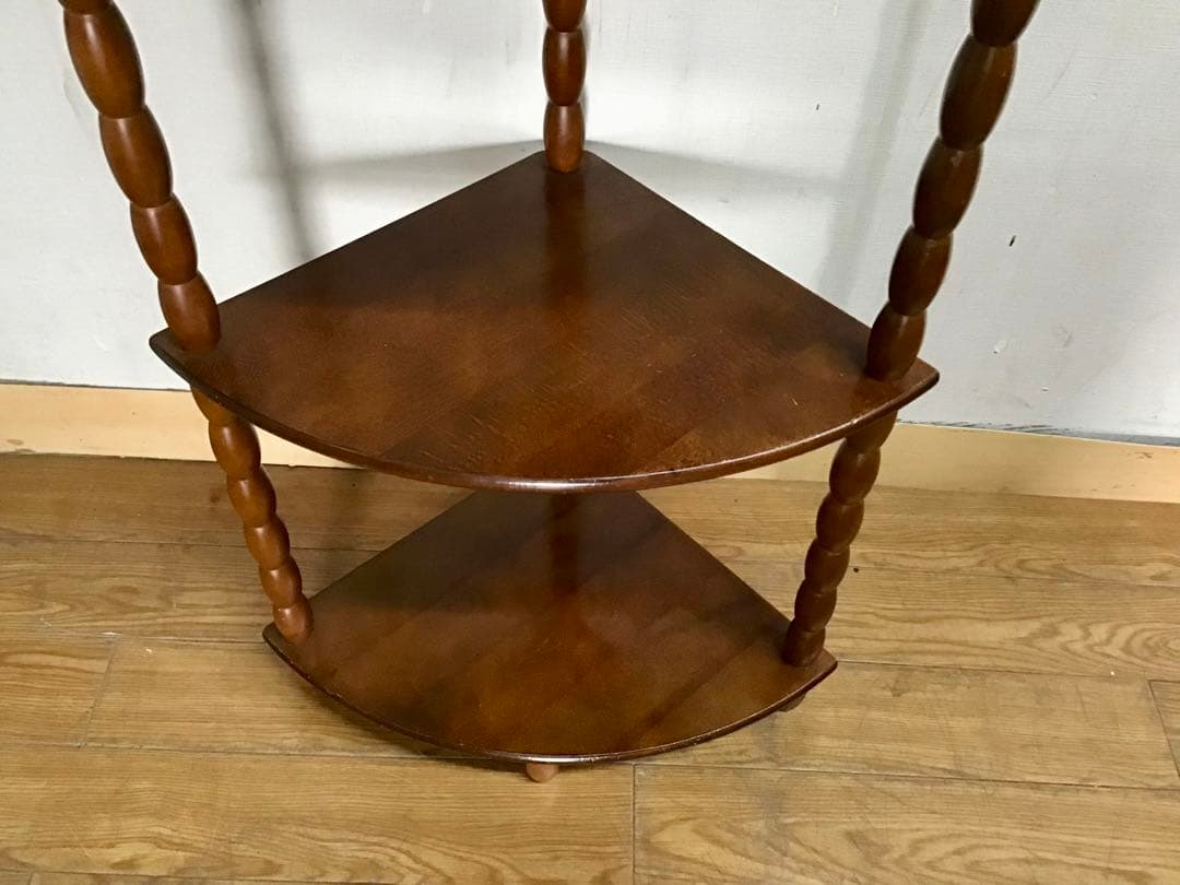 サクパン☆管302☆ナジコ☆Najico ☆コーナーシェルフ☆4段木製