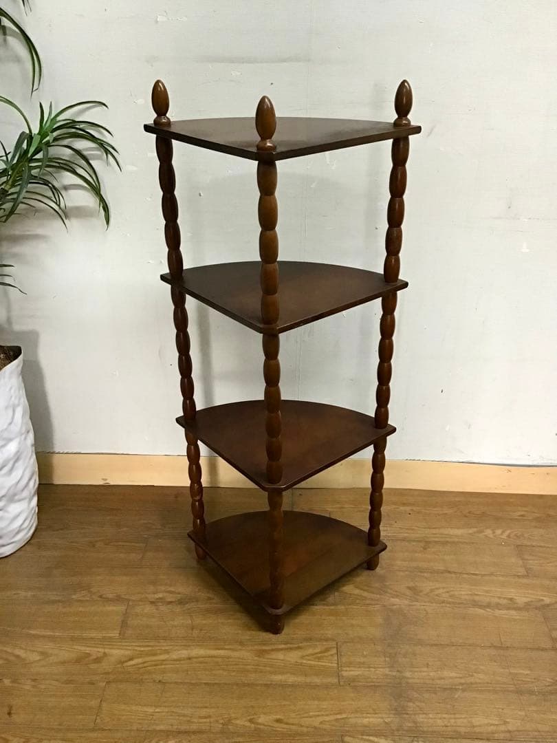 サクパン☆管302☆ナジコ☆Najico ☆コーナーシェルフ☆4段木製