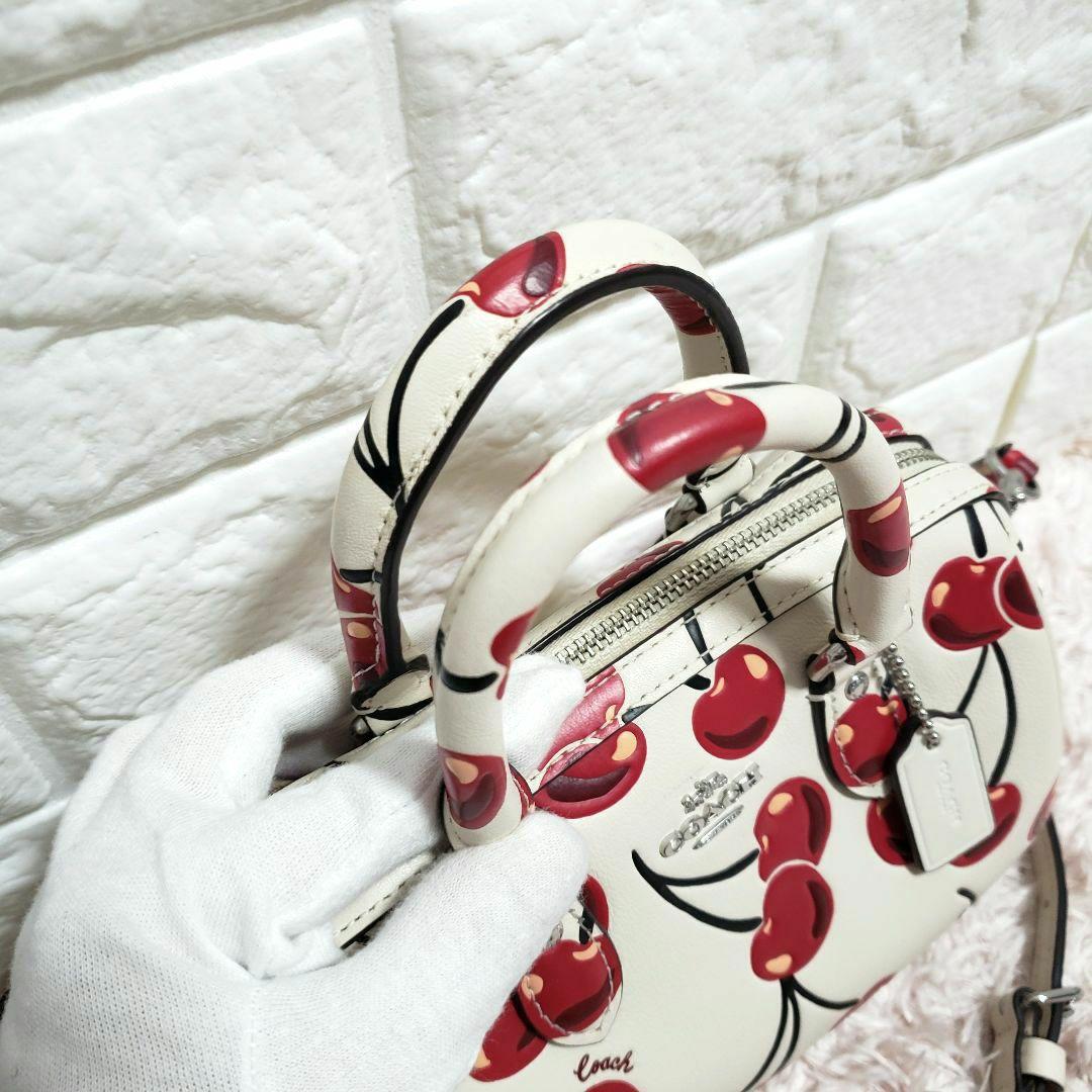 美品 COACH コーチ ミニ ローアン ボストンショルダー2way チェリー