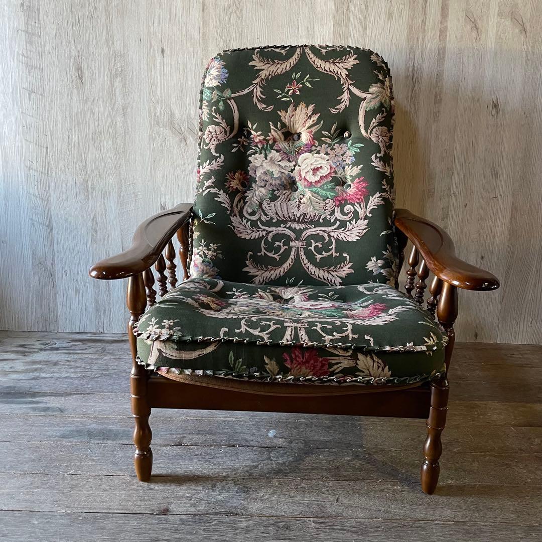 karimoku カリモク コロニアル クラシック花柄 リクライニングソファ