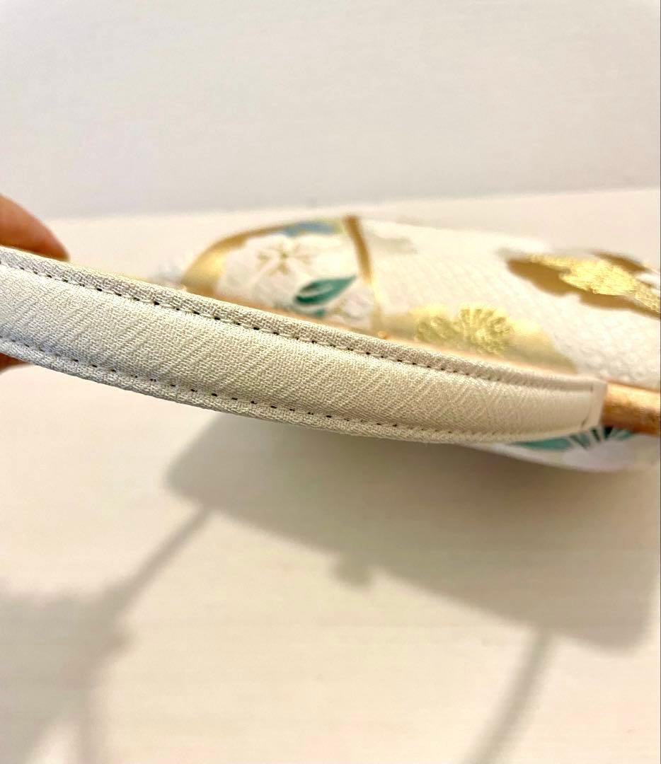 花柄 京都　西陣織　正絹　和装用バッグ　結婚式　成人式　パーティー