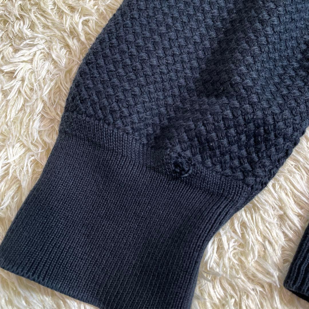BERLUTI レザートリミング コットン カシミヤ 編み込み ニット A52