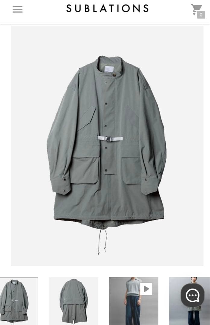 タグ付き SUBLATIONS MICROFIBER TWILL モッズコート