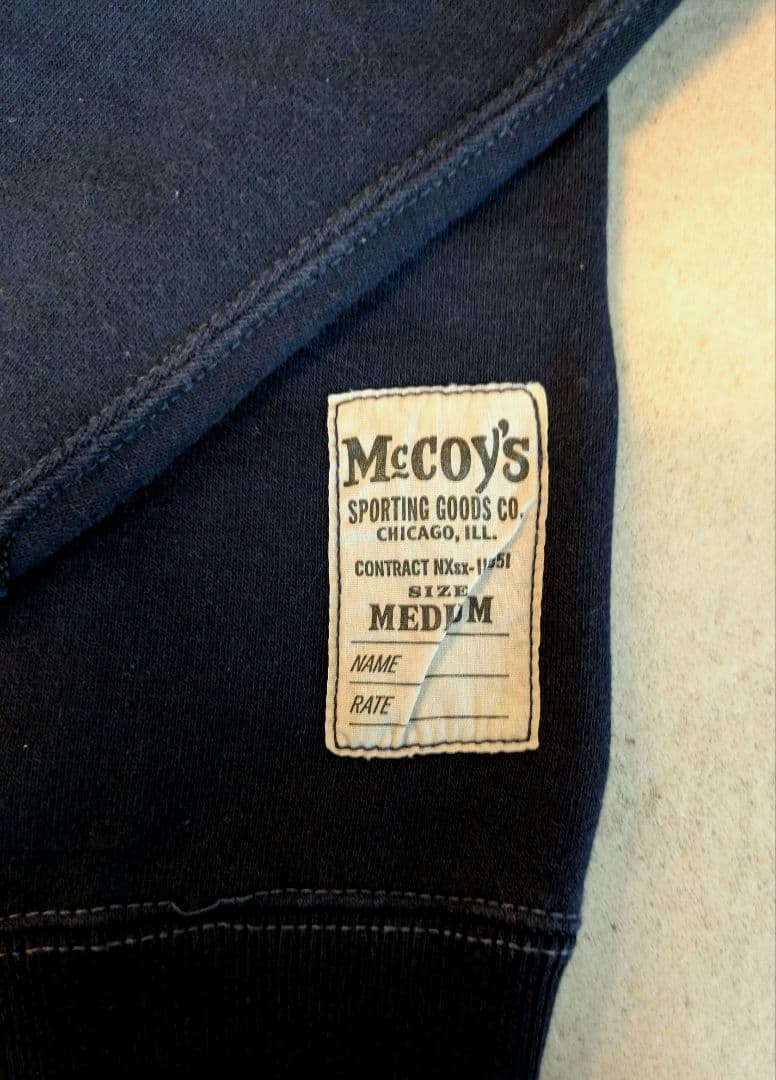 リアルマッコイズ USNロゴ ネイビー クルーネック スウェット