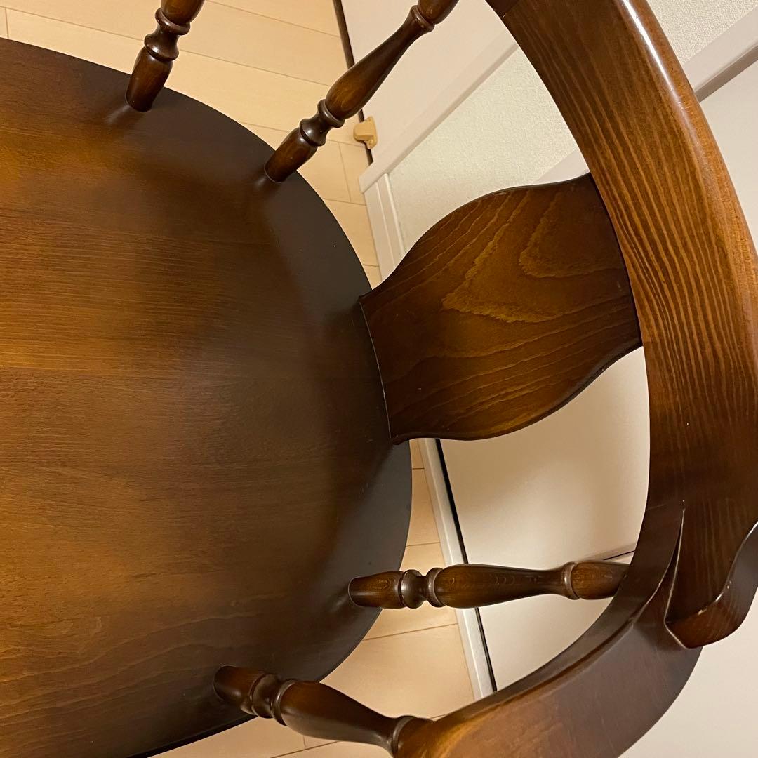 飛騨産業 キツツキマーク ダイニングチェア アームチェア ろくろ脚 2