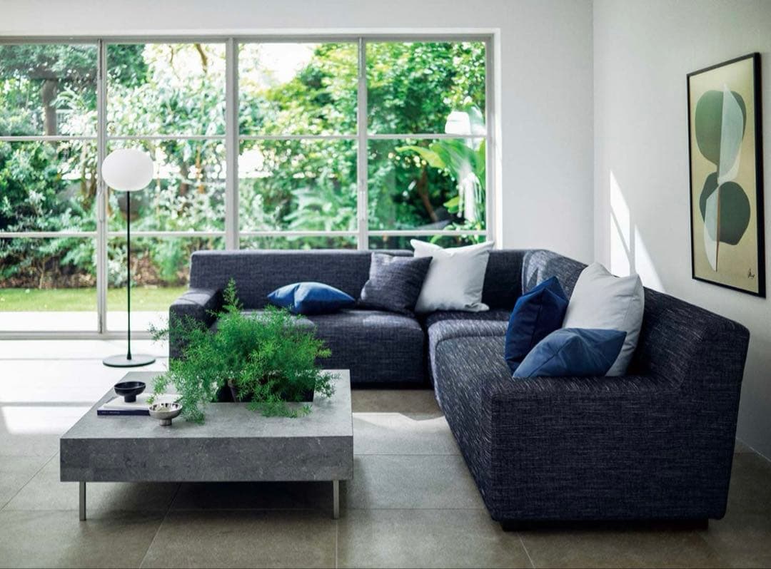 【美品】日本フクラ　スクエアセンターテーブル　80×80cm グレーストーン