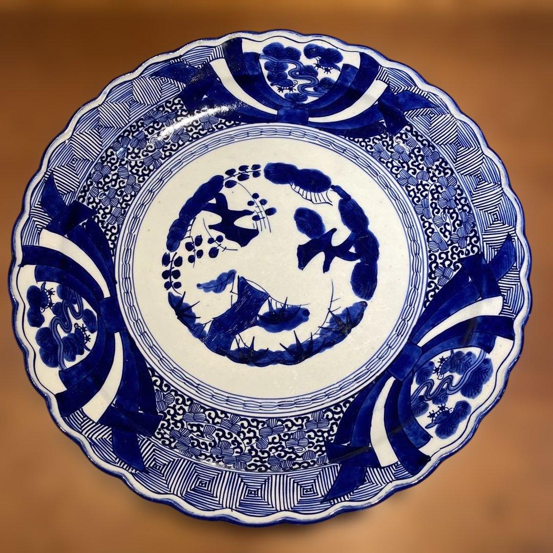 古伊万里　染付　大皿　直径45.5cm