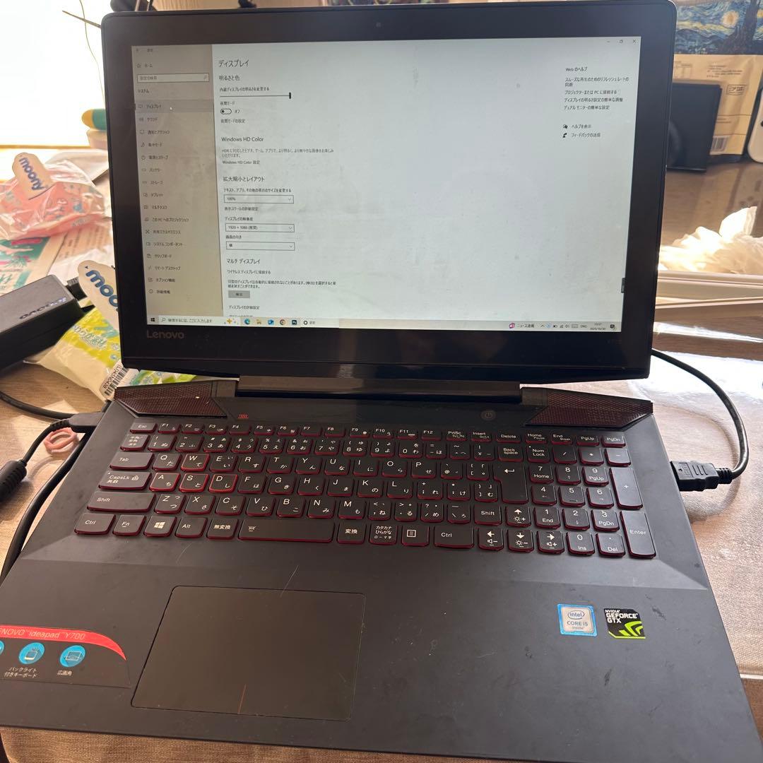 Lenovo Y700-15ISK ノートPC 本体 ACアダプター付き