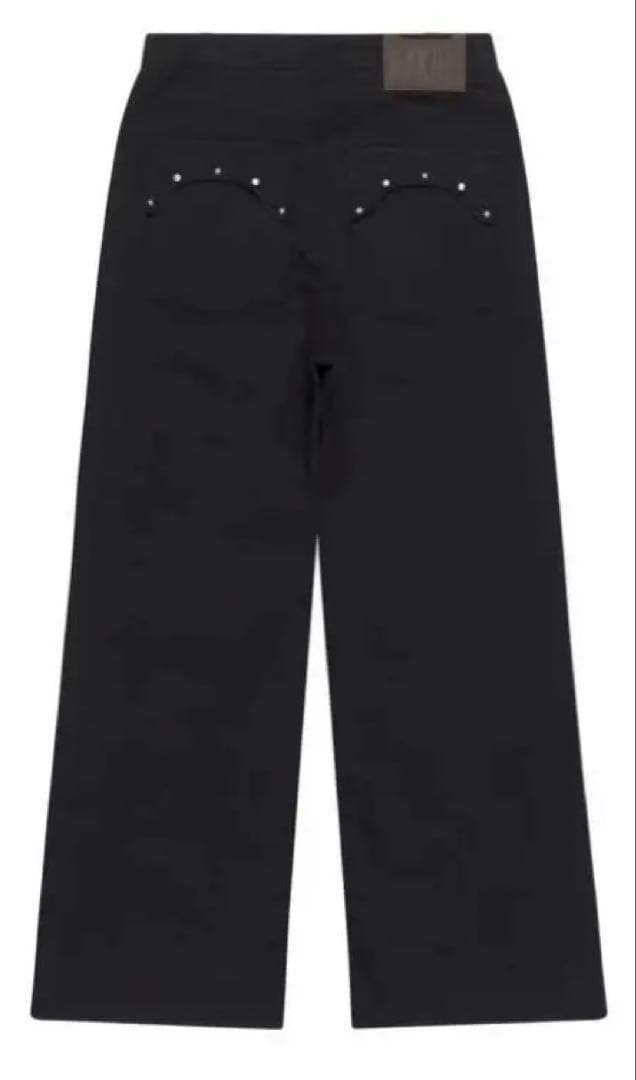 aakam Multi Studded Cotton Pants (Black）