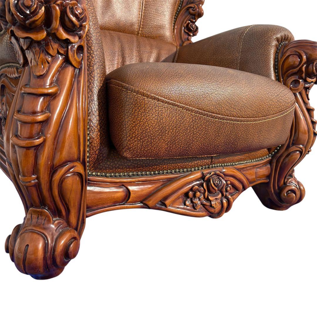 【送料込】ロココ調　ヴィンテージソファー　1Pソファ　ヨーロピアン　アンティーク