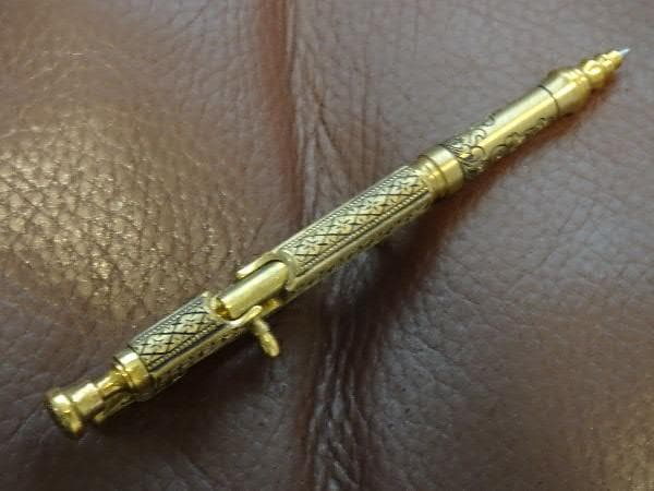 中山英俊 ボルトアクション・ミニボールペン brass TETORI彫金