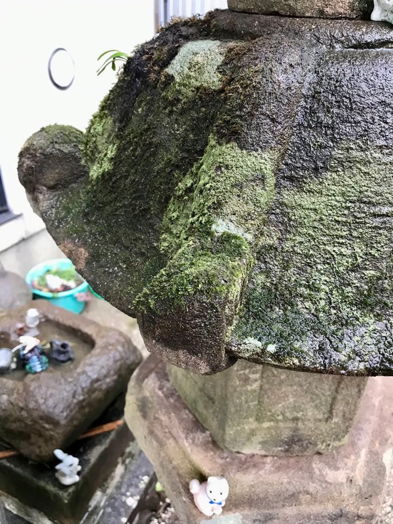 【天然石・春日灯篭・茶庭灯篭・坪庭灯篭】庭石オブジェ箱庭造園ガーデニング苔庭燈籠