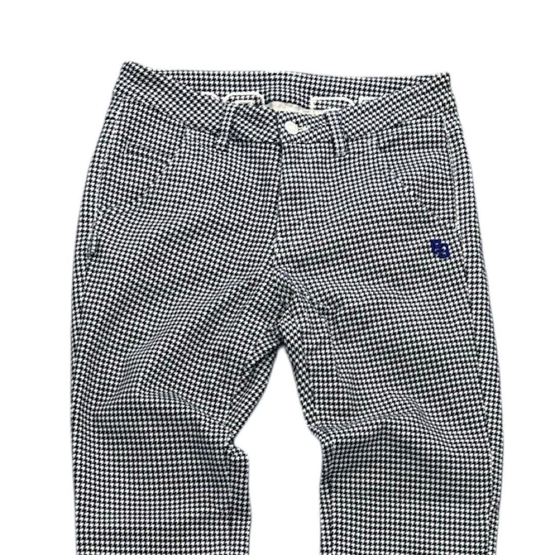 パーリーゲイツ　ロングパンツ　0/S ネイビー　千鳥格子　スソスリット　通年